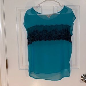 Charming Charlie’s blue sheer blouse